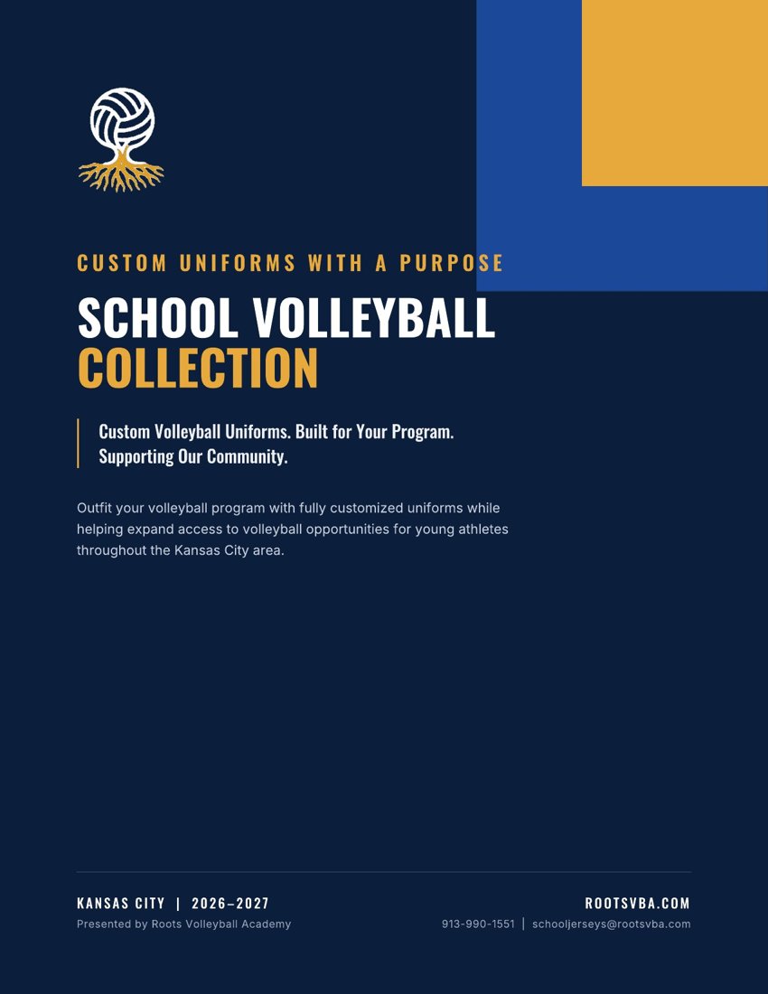Cover of the Roots School Volleyball Collection catalog