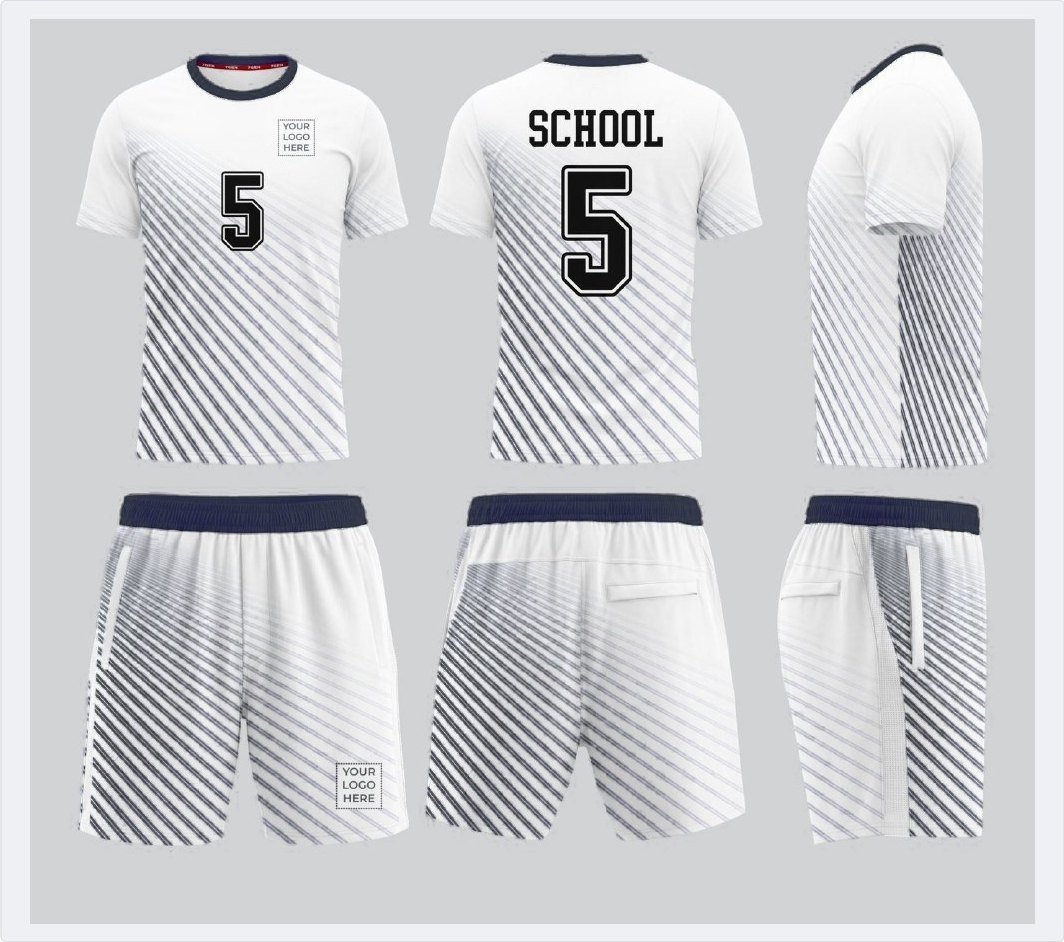 The Velocity: front, back and side of the jersey and shorts